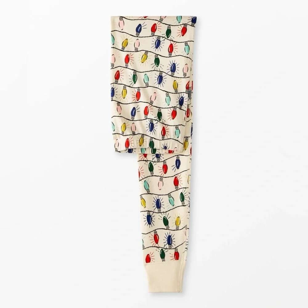 Hanna Andersson Bright‎ Bulbs Pajama Pants Womens Small Christmas Lights Cotton